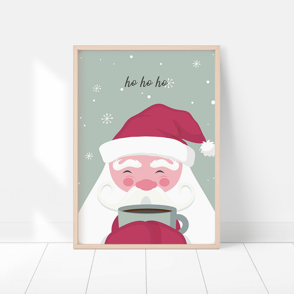 北欧のクリスマスポスター / i1632 / サンタクロースやトナカイ、うさぎ、靴下やプレゼント　インテリアポスター 6枚目の画像
