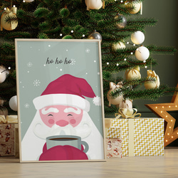 北欧のクリスマスポスター / i1632 / サンタクロースやトナカイ、うさぎ、靴下やプレゼント　インテリアポスター 1枚目の画像