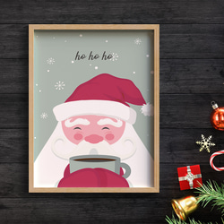 北欧のクリスマスポスター / i1632 / サンタクロースやトナカイ、うさぎ、靴下やプレゼント　インテリアポスター 2枚目の画像