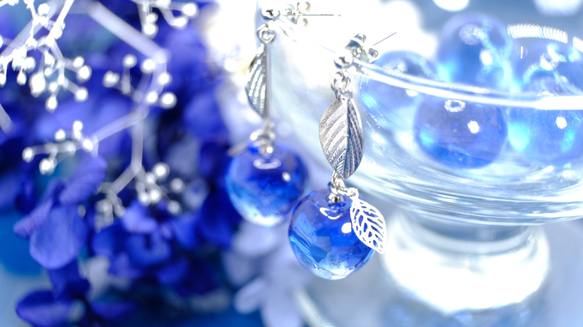 透き通る青の林檎  イヤリングorピアス 2枚目の画像