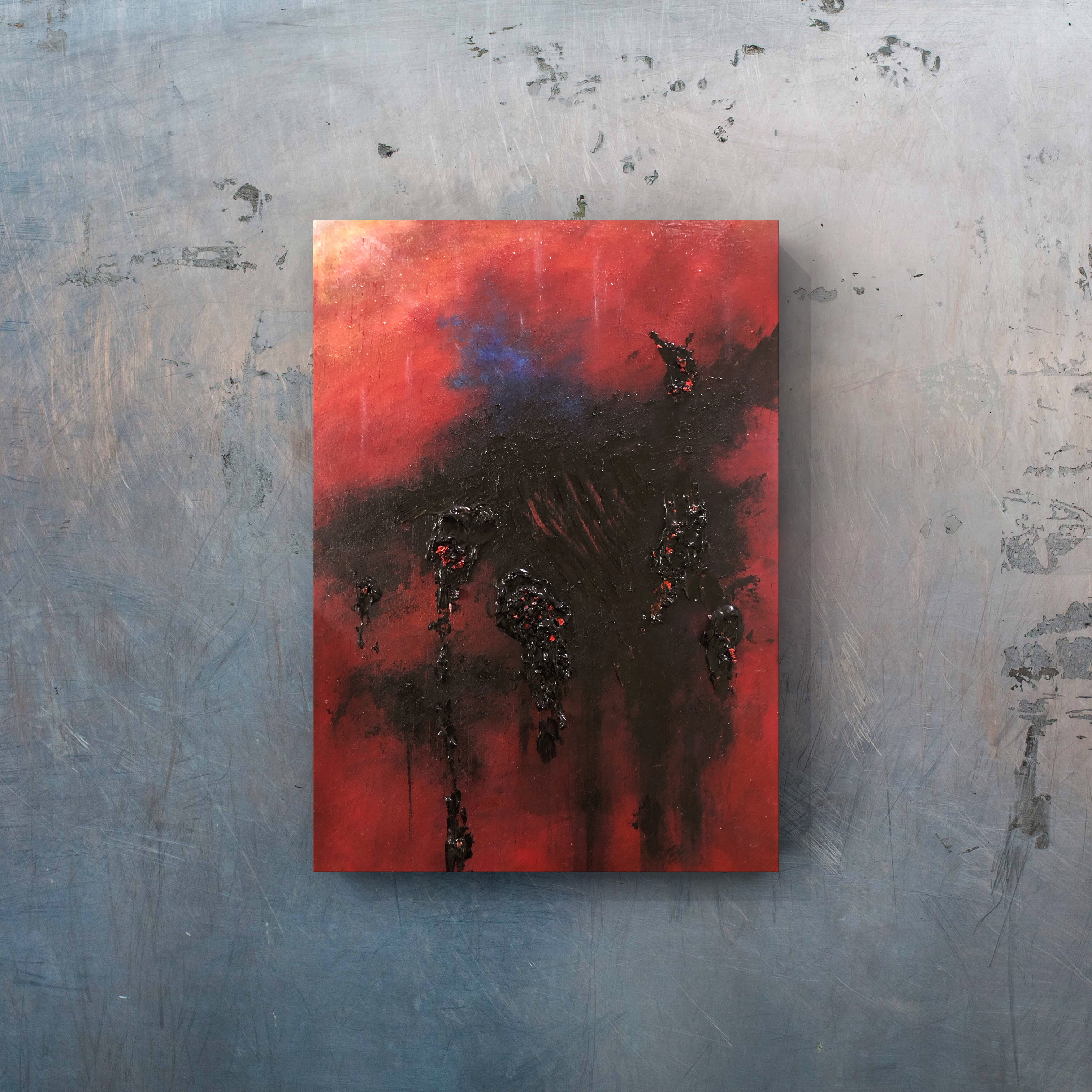 「ホオズキ」原画　絵画　木製パネル