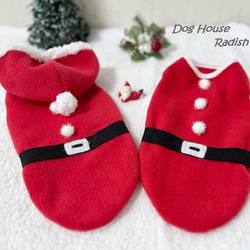 【NEW】 選べる サンタ服 【フリース生地】 犬服 ドッグウェア 小型犬 犬 クリスマス 1枚目の画像