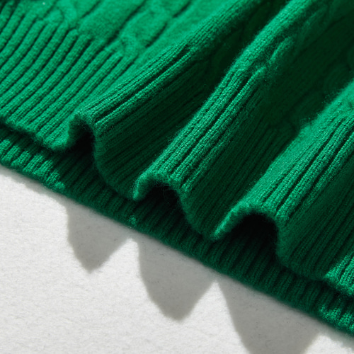 ☆即納☆なんとなくおしゃれ ケーブルニット ウール100％ グリーン