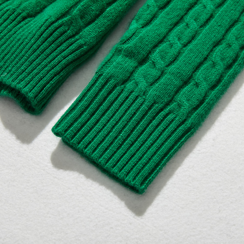 ☆即納☆なんとなくおしゃれ ケーブルニット ウール100％ グリーン