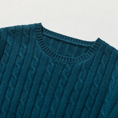 ☆即納☆なんとなくおしゃれ ケーブルニット ウール100％ 鉄紺 231103