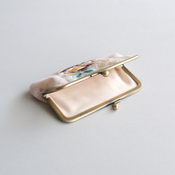インド刺繍リボンのがま口ミニ財布/ポーチ/カードケース 2枚目の画像