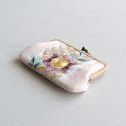 インド刺繍リボンのがま口ミニ財布/ポーチ/カードケース 4枚目の画像