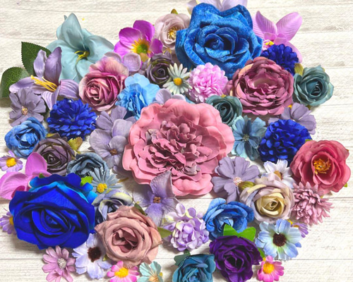まとめ限定セール★　アーティフィシャルフラワー　造花 ☆NO 1029-02②造花 花材 アーティフィシャルフラワー 青バラ
