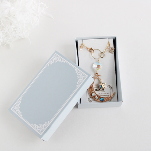 希少クリスタル使用☆星繊月のバッグチャーム （金or銀）受注制作