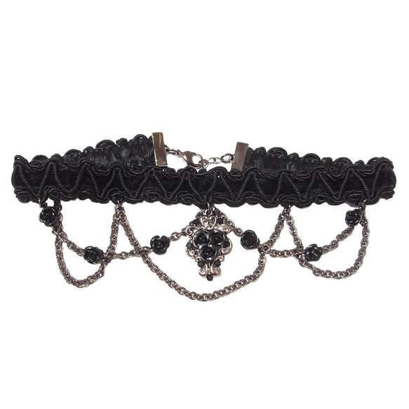 黒 薔薇 ブラック ローズ ブレード チョーカー ゴスロリ コスプレ