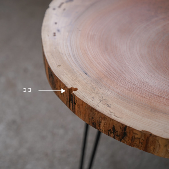 欅の輪切り コーヒーテーブル④（高さ・カラー変更無料） 8枚目の画像