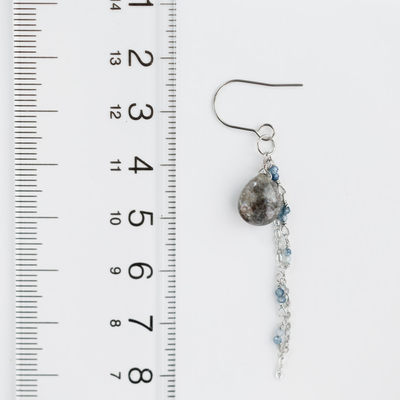 海藍寶石和紫色藍寶石耳環 第3張的照片