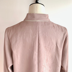 ブラウス　ワイドパンツ　セットアップ【送料無料】ボウタイ付き　着物リメイク　ピンク 8枚目の画像