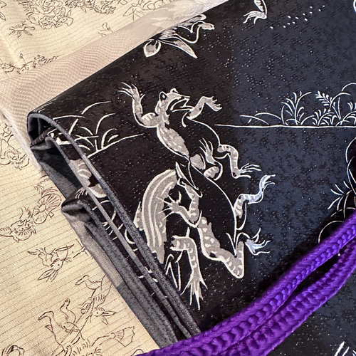 和ラボ帯やオリジナル京袋帯「黒い鳥獣戯画」 和装小物（帯・半襟） 和