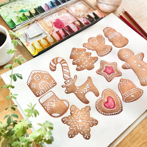 ジンジャーブレッドクッキー トレーシングデザインペーパー 包装紙