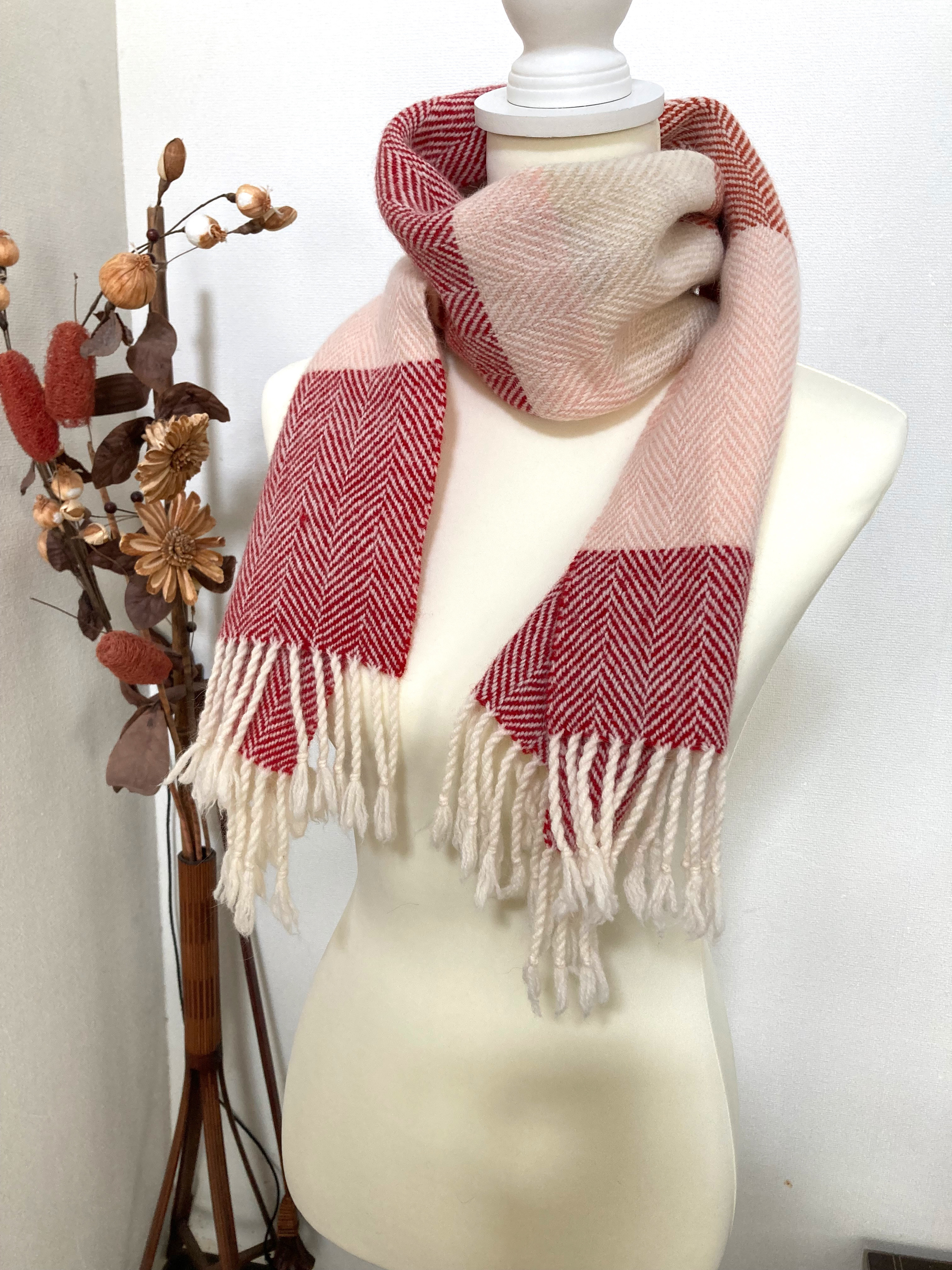 [10]Ｒ&Ｒラムウールの杉綾のマフラー　陽だまり