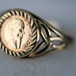 英国 ゴールド ビンテージ ヴィンテージ 指輪 コイン リング 純金率 375 9ct ジュエリー レディース J131 8枚目の画像