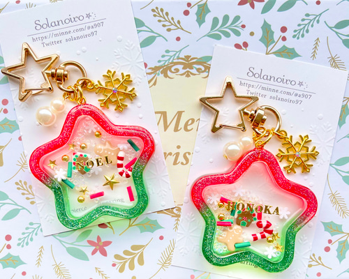 雪だるまシェイカーキーホルダー クリスマス シャカシャカ