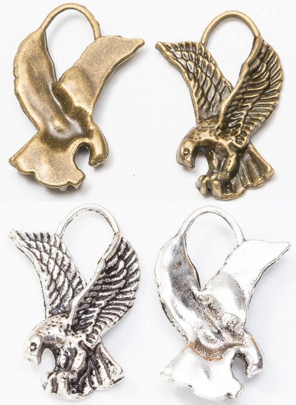 鷹 1個 鷲チャーム ワシ タカ モチーフ 鳥 メタル チャーム