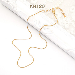 KN120  3連 ステンレス製 既製ネックレスチェーン ゴールドカラー  3X（1連） 1枚目の画像