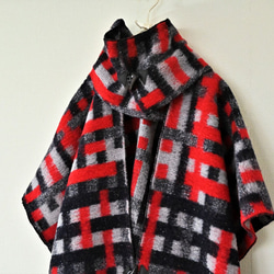 ウール毛織りショールロングカーディガン ：ミニマフラー付き 10枚目の画像