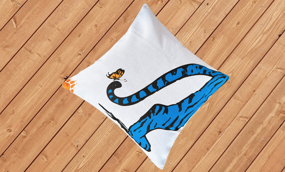森のクッション blue tiger's butt design -ヒノキの香り-
