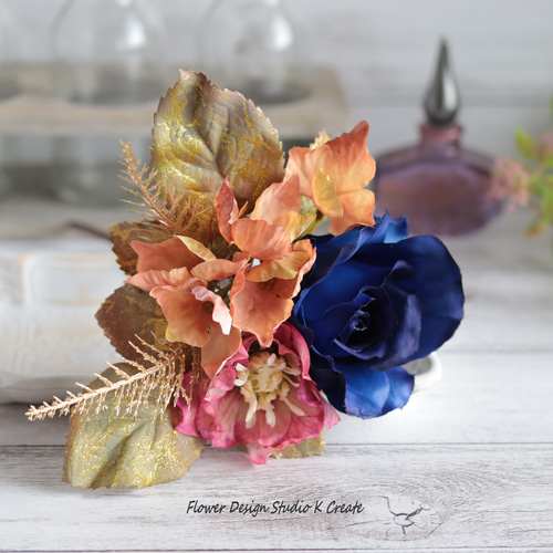 Moitie 初期青薔薇ヘッドドレス モワティエMoi-meme-Moitie青薔薇付きヘッドドレスワイヤー入り
