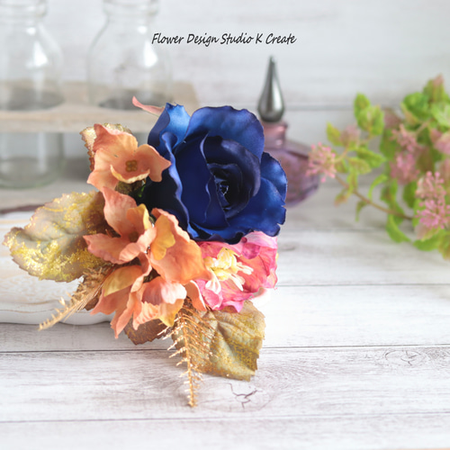 Moitie 初期青薔薇ヘッドドレス モワティエMoi-meme-Moitie青薔薇付きヘッドドレスワイヤー入り