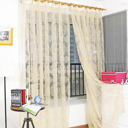 2枚入りセット 外景楽しめるレースカーテン 1窓分 アンティーク柄 2枚入りセット 外景楽しめるレースカーテン 1窓分 アンティーク