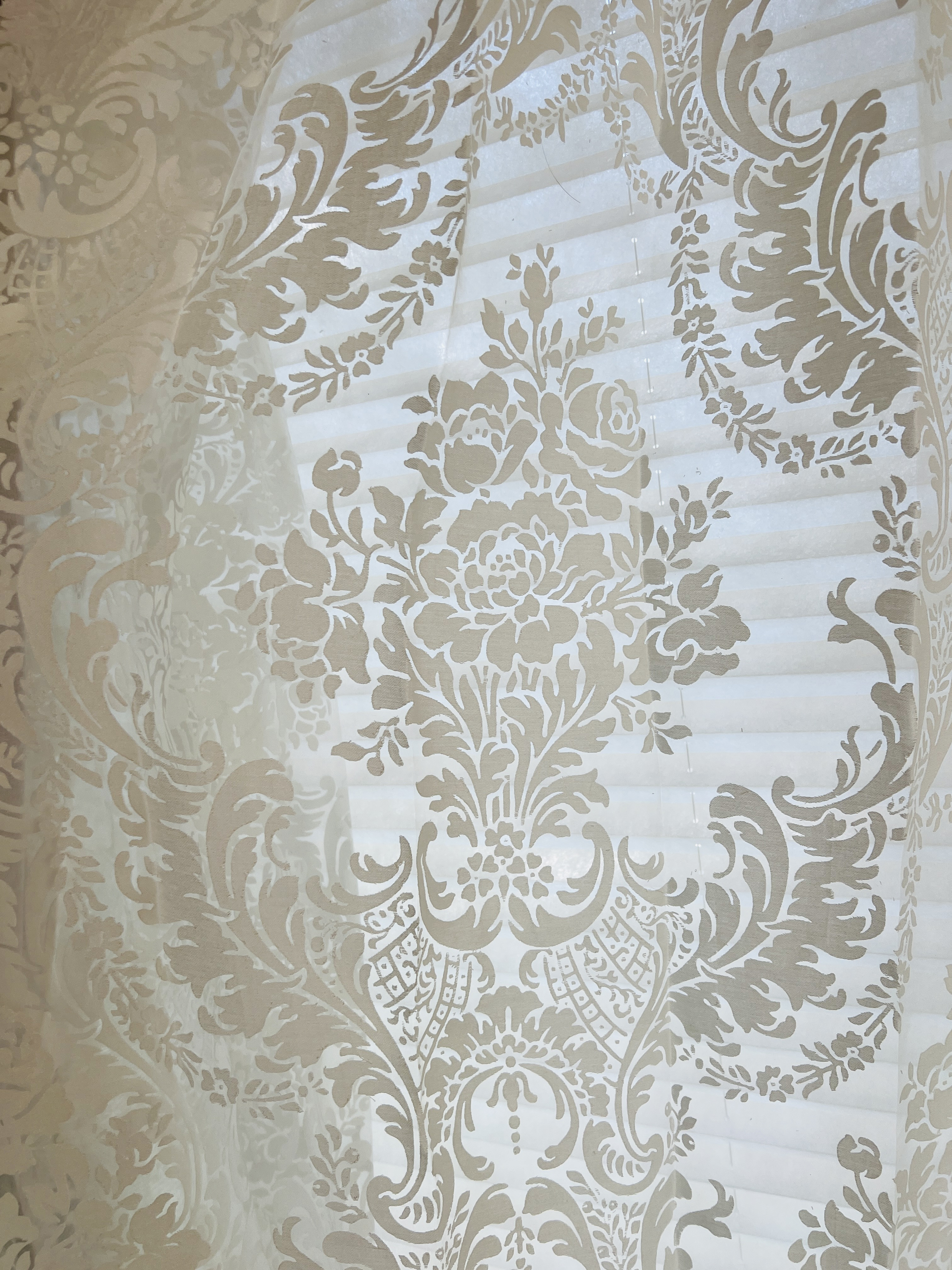 2枚入りセット 外景楽しめるレースカーテン 1窓分 アンティーク