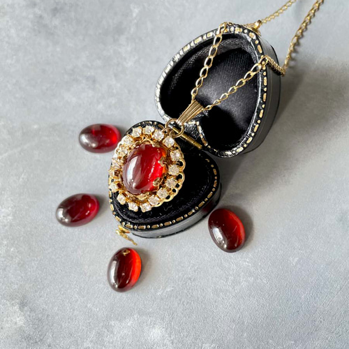 赤い天然石ペンダントネックレス 赤 ガーネット ペンダント ネックレス 天然石 ペンダントトップ