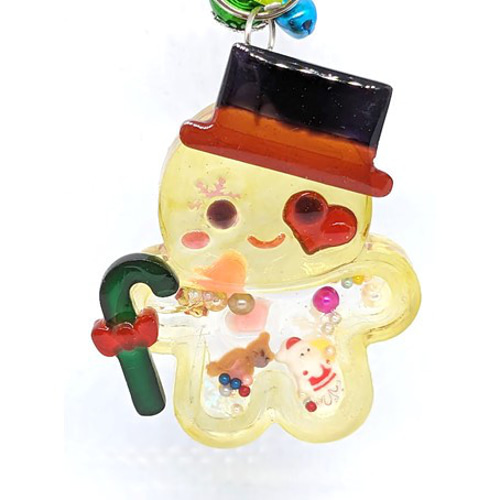 Aハンドメイド ジンジャーマンシェイカーキーホルダー クリスマス