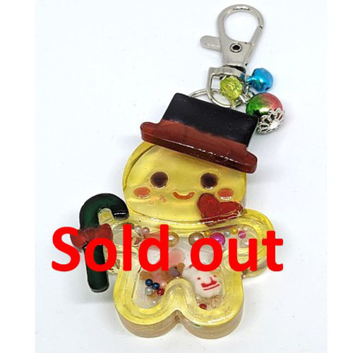 Bハンドメイドジンジャーマンシェイカーキーホルダークリスマス