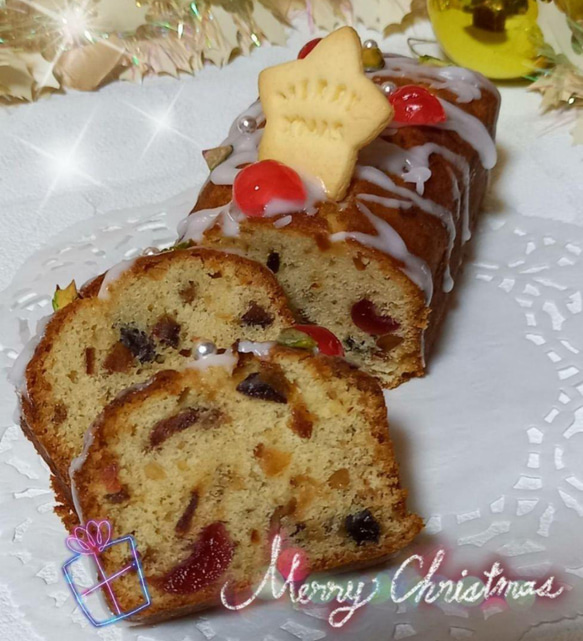 クリスマスフルーツパウンドケーキ 2枚目の画像