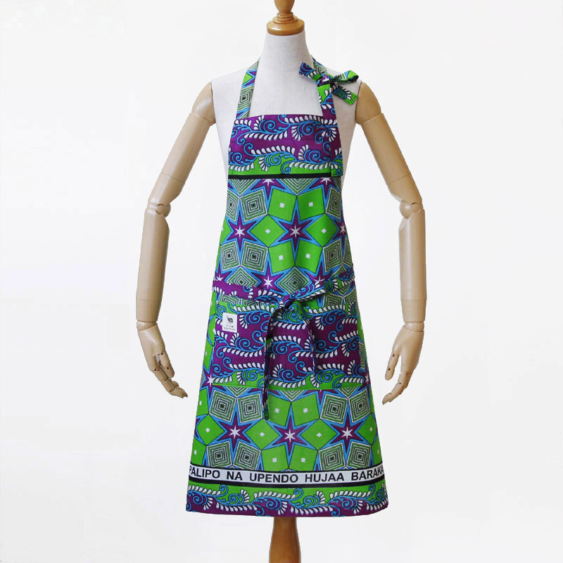 星模様のエプロン（ジオメトリック）エプロン アフリカ布 母の日 ギフト