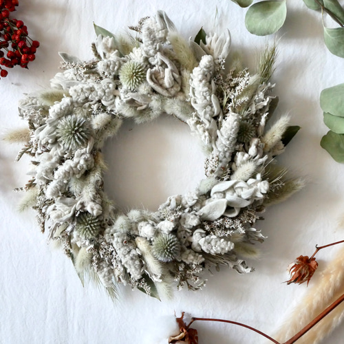 受注制作森の雰囲気リース 受注制作】森の三日月リース プリザーブドフラワー chainon 通販