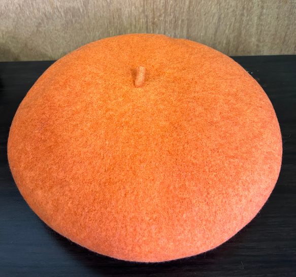 ベレー帽　日本製　バスク　オレンジ 1枚目の画像