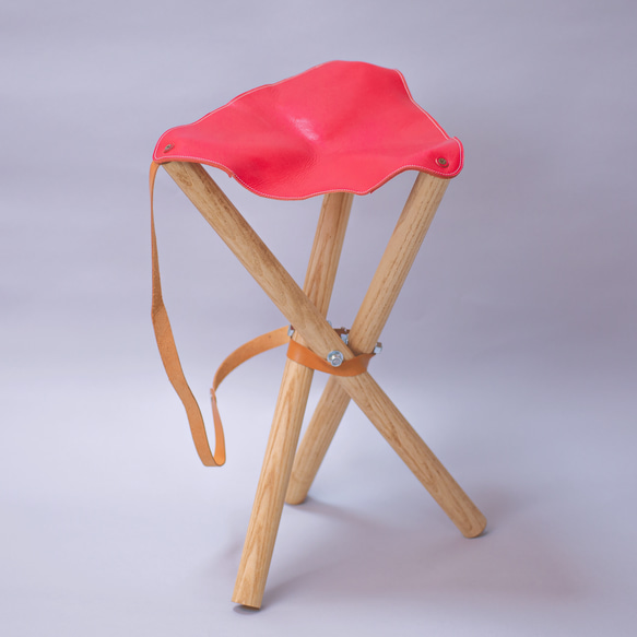 職人技 牛革 本革 キャンプ アウトドア スツール 椅子 チェア ハンドメイド