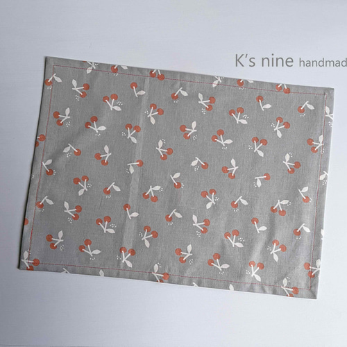 ランチョンマット【Little cherry】 さくらんぼ チェリー オレンジ