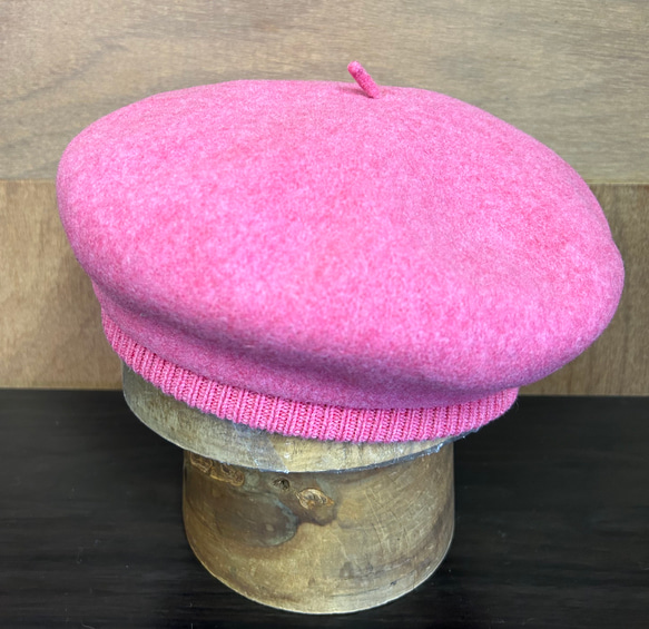 ベレー帽　日本製　バスク　ピンク 3枚目の画像