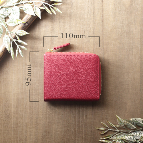 大きな小銭入れのL字ファスナー コンパクト財布 イタリアンレザー