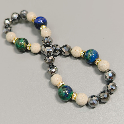 地球のような色の天然石☆アズロマラカイトと、高純度テラヘルツ 北