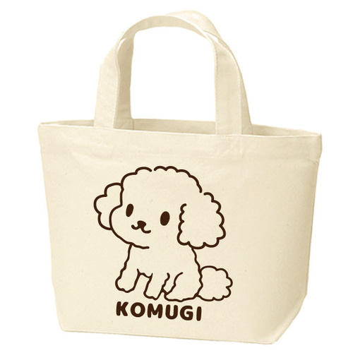 犬と王冠のプリント トートバッグ
