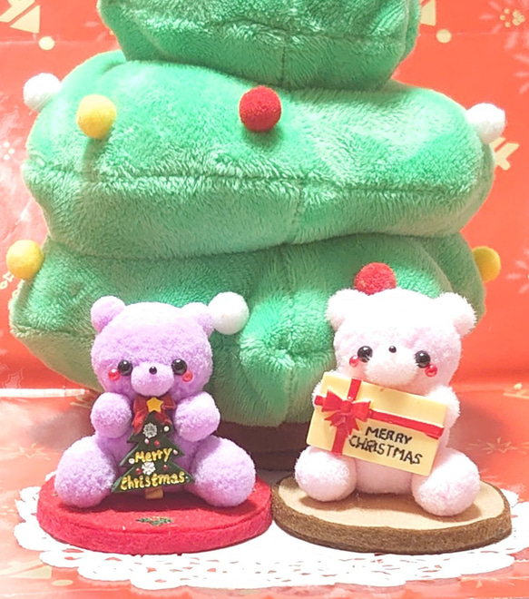 *↟⍋ポンポンXmas⍋↟*【A-1】カップ入り！クリスマスホワイトベアちゃん( ◍•㉦•◍ )畄♡ 10枚目の画像