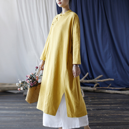 Nodress チャイナドレス　ワンピース　黄色　ブローチ付き　激レア Nodress チャイナドレス ワンピース 黄色 ブローチ付き 激レア
