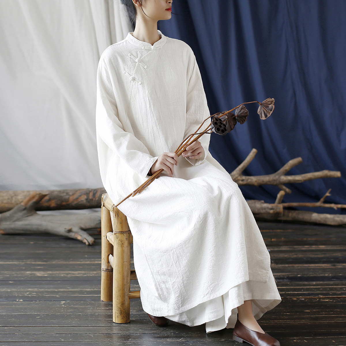 チャイナドレス　ワンピース　秋冬用　23106