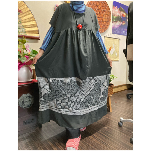 兵児帯のワンピース 着物リメイク ワンピース 着物リメイク 順子 通販