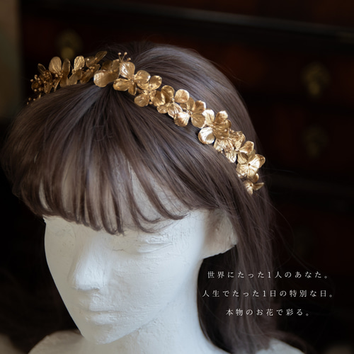 【新品/未使用】ヘッドドレス　ヘッドピース　カチューシャ　紫陽花　羽根飾り ヘッドドレス ヘア飾り ヘアアクセサリー ヘッドピース