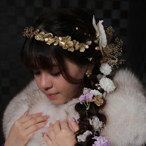 本物の紫陽花を使った世界で1つのカチューシャ風ヘッドドレス