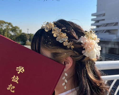 本物の紫陽花を使った世界で1つのカチューシャ風ヘッドドレス